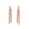 LARGE 2.28CT DIAMOND 18KT ROSE GOLD 3D DOUBLE HOOP INSIDE OUT HANGING EARRINGS