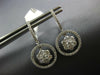1.90CT DIAMOND 14KT WHITE GOLD 3D CLUSTER FLOWER CIRCLE OF LIFE HANGING EARRINGS