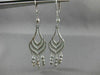 ANTIQUE LONG SEASHELL 14KT WHITE GOLD DIAMOND CUT CHANDELIER EARRINGS #19425