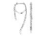 .47CT DIAMOND 14KT WHITE GOLD 3D BAGUETTE INSIDE OUT HUGGIE BAR HANGING EARRINGS