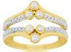 WIDE .49CT DIAMOND 14KT 2 TONE GOLD ROUND BEZEL INSERT WEDDING ANNIVERSARY RING