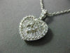 ESTATE LARGE 1.38CT DIAMOND 18KT WHITE GOLD ROUND & BAGUETTE HEART PENDANT 26599
