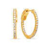 .47CT DIAMOND 14KT YELLOW GOLD 3D ROUND CLASSIC INSIDE OUT HOOP HANGING EARRINGS