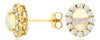 1.60CT DIAMOND & AAA OPAL 14KT YELLOW GOLD 3D OVAL & ROUND FLOWER STUD EARRINGS