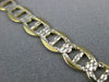 ESTATE 14KT WHITE & YELLOW GOLD MARINER DIAMOND CUT DESIGN WOMEN BRACELET #22854
