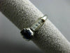 ESTATE .89CT DIAMOND & AAA SAPPHIRE 14K WHITE GOLD 3D SEMI BEZEL ENGAGEMENT RING