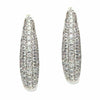 ESTATE .71CT DIAMOND 18K WHITE GOLD CLASSIC PAVE MULTI ROW OVAL HANGING EARRINGS