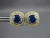 2.70CT DIAMOND & AAA SAPPHIRE 14KT 2 TONE GOLD ROUND HALO STUD EARRINGS #27163