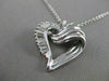 ESTATE .75CTW DIAMOND 14K WHITE GOLD OPEN FANCY HEART PENDANT CHAIN FG VVS #9821