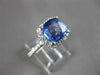 LARGE 2.64CT DIAMOND & AAA CEYLON SAPPHIRE 14KT WHITE GOLD CUSHION RING #27173