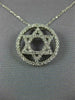 ESTATE LARGE 1.84CT DIAMOND 14K WHITE GOLD CIRCULAR STAR OF DAVID PENDANT #2481|2481-1