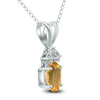 ESTATE .91CT DIAMOND & AAA CITRINE 14KT WHITE GOLD OVAL & ROUND FLOATING PENDANT