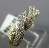 ESTATE LARGE 1.95CT DIAMOND 14KT 2 TONE GOLD MULTI ROW LOVE KNOT ROPE LOVE RING