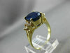 ESTATE 3.36CT DIAMOND & SAPPHIRE 14KT YELLOW GOLD TRILLION ENGAGEMENT RING 10469