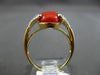 ESTATE .07CT DIAMOND & AAA CORAL 14KT YELLOW GOLD 3D FILIGREE MILGRAIN FUN RING