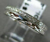 ANTIQUE .43CT DIAMOND 18KT WHITE GOLD 3D FILIGREE ETERNITY WEDDING RING #6278