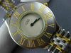 ESTATE CARTIER .10CT SAPPHIRE 18K GOLD & STAINLESS STEEL 3D LADIES WATCH #26488
