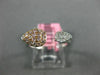 ESTATE .24CT WHITE & PINK DIAMOND 18K WHITE & YELLOW GOLD PEAR SHAPED FUN RING