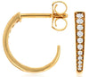 ESTATE .25CT DIAMOND 14KT YELLOW GOLD GRADUATING SEMI CIRCULAR HANGING EARRINGS