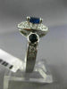 ESTATE WIDE 3.06CT DIAMOND & SAPPHIRE 14K WHITE GOLD DOUBLE HALO ENGAGEMENT RING