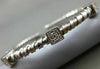 ESTATE .30CT DIAMOND 14K WHITE GOLD 3D SQUARE FLEXIBLE PAVE ROPE BANGLE BRACELET