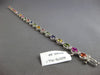 6.76CT DIAMOND & MULTI COLOR SAPPHIRE 14KT WHITE GOLD 3D CLASSIC TENNIS BRACELET