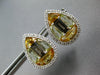 8.22CT DIAMOND & MULTI COLOR TOPAZ 14KT WHITE GOLD 3D TEAR DROP CLIP ON EARRINGS