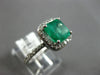 LARGE 2.59CT DIAMOND & AAA EMERALD 14KT WHITE GOLD SQUARE HALO ENGAGEMENT RING