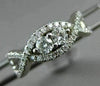 ESTATE .54CT DIAMOND 14KT WHITE GOLD 3D TWO STONE CRISS CROSS INFINITY LOVE RING