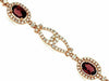 ESTATE WIDE 5.04CT DIAMOND & AAA RHODOLITE 14K ROSE GOLD 3D HALO TENNIS BRACELET