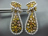 EXTRA LARGE 10.28CT WHITE & MULTI COLOR DIAMOND 18K 2 TONE GOLD HANGING EARRINGS