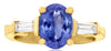 2.88CT DIAMOND & AAA TANZANITE 14KT YELLOW GOLD OVAL & BAGUETTE ENGAGEMENT RING