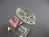 ESTATE LARGE .94CT DIAMOND 18K WHITE GOLD 3D CLASSIC OVAL SOLITAIRE WEB FUN RING