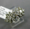 ANTIQUE 1CT DIAMOND 14KT WHITE GOLD 3D FLORAL MULTI ROW WEDDING ANNIVERSARY RING