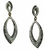 1.25CT WHITE & MOCHA DIAMOND 14KT YELLOW GOLD CLASSIC TEAR DROP HANGING EARRINGS