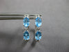 1.40CT DIAMOND & AAA BLUE TOPAZ 14K WHITE GOLD OVAL & ROUND HOOP EARRINGS #27919
