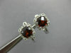 ESTATE 2.10CT DIAMOND & GARNET 14K WHITE GOLD HALO HEART LEVERBACK STUD EARRINGS