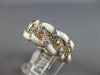 WIDE .54CT DIAMOND & WHITE ENAMEL 14KT ROSE GOLD 3D MULTI LINK ETERNITY FUN RING