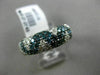 ESTATE 2.29CT WHITE & BLUE DIAMOND 14KT WHITE GOLD CRISS CROSS PAVE WEDDING RING