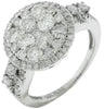 ESTATE WIDE 1.90CT DIAMOND 14K WHITE GOLD CLUSTER CIRCULAR HALO ANNIVERSARY RING