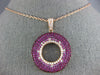 LARGE 3.45CT DIAMOND & AAA PINK SAPPHIRE 18KT ROSE GOLD CIRCLE OF LIFE PENDANT
