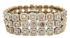 EXTRA LARGE 20.1CT WHITE & PINK DIAMOND 18K WHITE ROSE GOLD CUFF TENNIS BRACELET