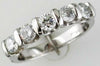 ESTATE 1.0CT DIAMOND 14KT WHITE GOLD 3D 5 STONE CHANNEL CLASSIC ANNIVERSARY RING