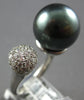 LARGE .78CT DIAMOND & AAA TAHITAIN PEARL 18KT WHITE GOLD CLASSIC DOME SHAPE RING