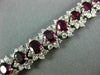 WIDE & LONG 19.3CT DIAMOND & AAA RUBY 18K WHITE GOLD OVAL FLOWER TENNIS BRACELET