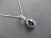 .91CT DIAMOND & AAA CEYLON SAPPHIRE 14KT WHITE GOLD OVAL HALO FLOATING PENDANT