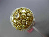 EXTRA LARGE 3.88CT WHITE & FANCY YELLOW DIAMOND 18KT TWO TONE GOLD CLUSTER RING