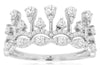 ESTATE .66CT DIAMOND 14KT WHITE GOLD 3D CLASSIC ROUND CLUSTER ROUND CROWN RING