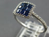 ESTATE .74CT DIAMOND & AAA SAPPHIRE 18KT WHITE GOLD PRINCESS & ROUND SQUARE RING