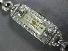 ANTIQUE CHOISI 1.0CT OLD MINE DIAMOND PLATINUM 3D CLASSIC RECTANGULAR WATCH 2218